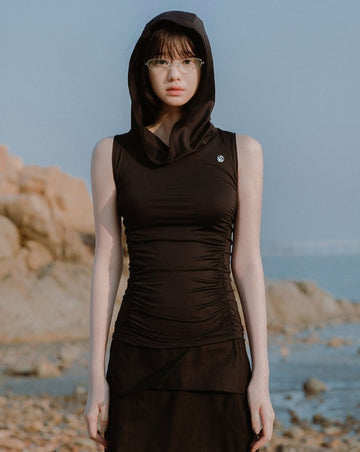 Hooded High Neck Sleeveless